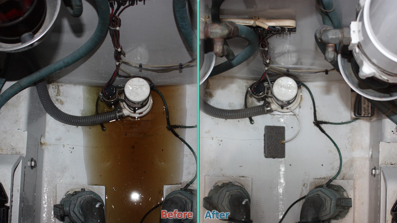Side-by-side of a wet bilge and a dry bilge