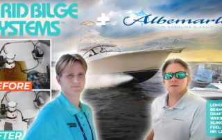 Alfred Baurley and Keith Privott with Albemarle boat and bilge comparison images.