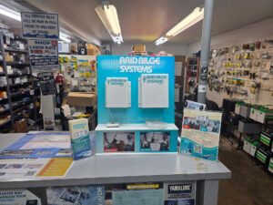 Arid Bilge Systems Demo display in dealer store.