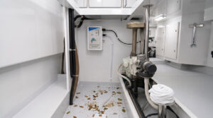 Example of debris in the bilge surrounding the pick up.
