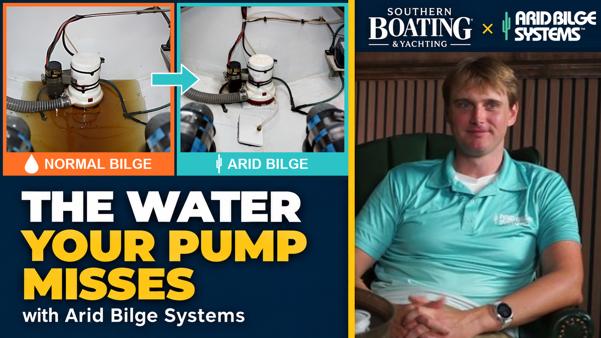 Southern Boating interview with Alfred Baurley, alongside bilge before-and-after photos
