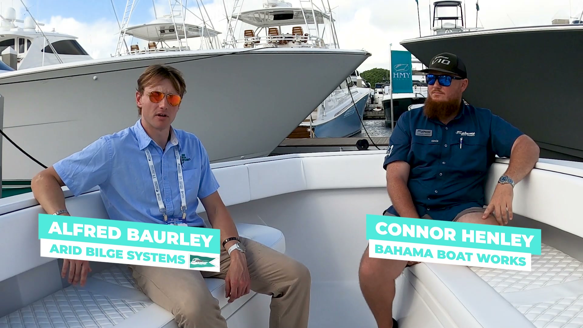 Alfred Baurley and Connor Henley aboard a Bahama boat during an earlier Arid interview.