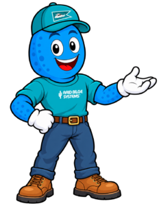 dryver-testimonials-guide-v1 - Arid Bilge Systems Blue cartoon mascot wearing a teal cap and shirt with the 'Arid Bilge Systems' logo, smiling and extending one arm as if welcoming.